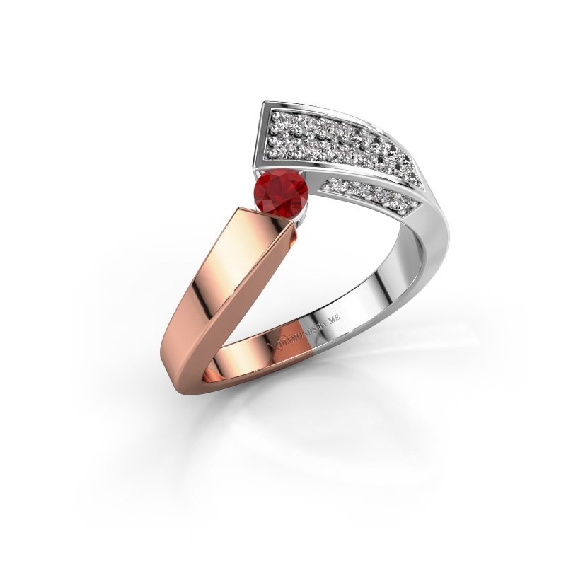 Elegante Rosegold Evie Ring Mit Rubin Entwerfen 3 4 Mm 30