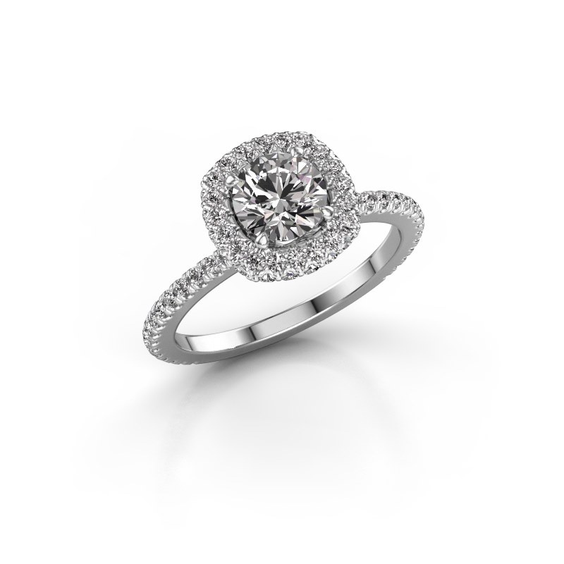 Weißgold Halo Verlobungsring mit 1.00 crt Labgrown Diamant und Labgrown Diamant Talitha RND30