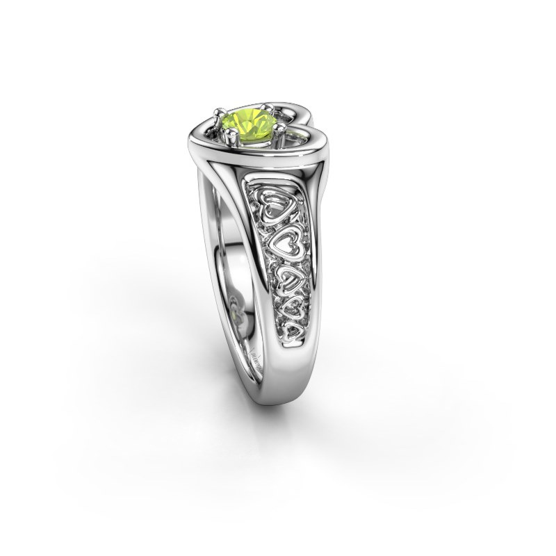 Symbolische zilveren Eura ring met peridoot ontwerpen Diamondsbyme