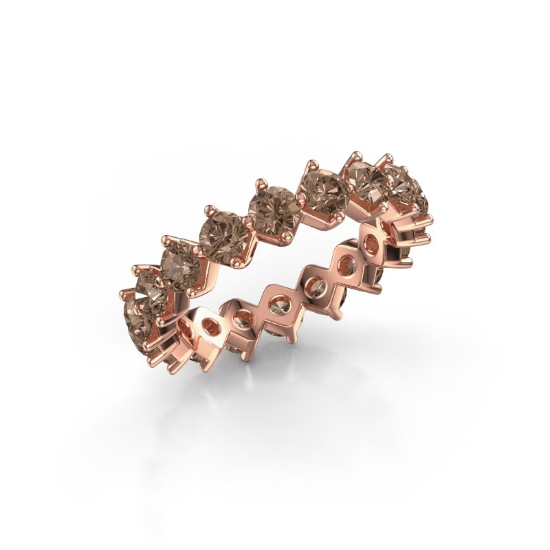 Janie 3.4mm eternity rosé gouden aanschuifring met 0.15 crt rondom