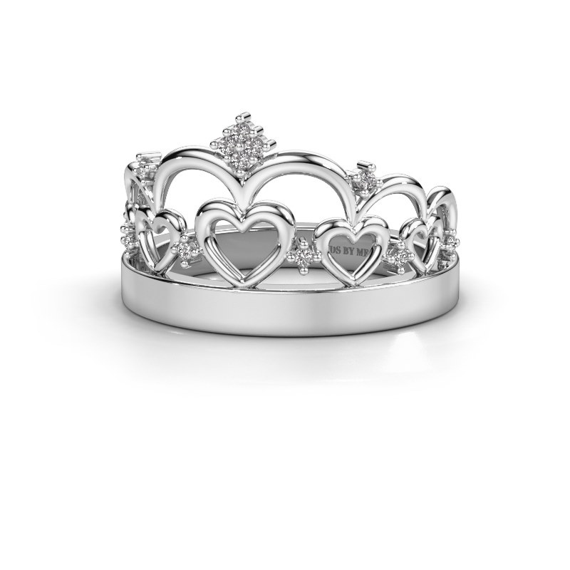 Kronen Platin design Ring mit 0.005 crt Diamant Kroon 1 DiamondsByMe