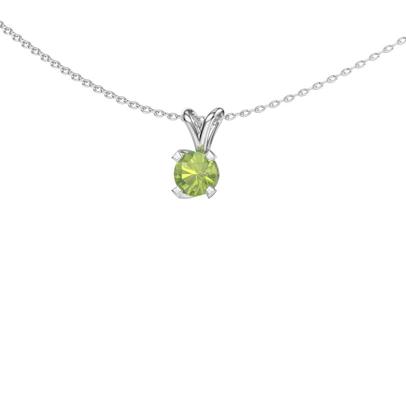 white gold peridot set pendant Eva 
