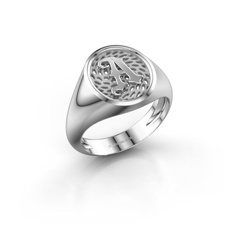 Fantasy oval silver initial men's ring Alexander | -30%