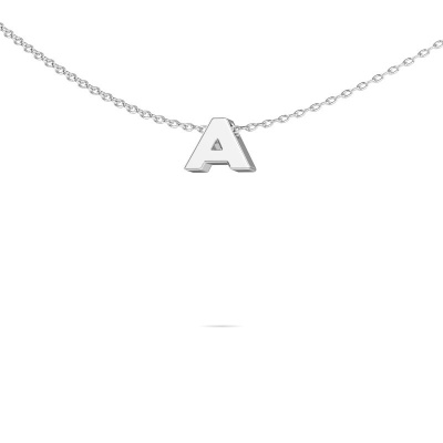 White gold initial initial pendant 