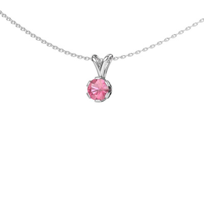 6 prongs white gold solitaire pendant 