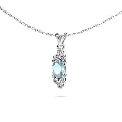 7x5 mm aquamarine set pendant Lucy 2 
