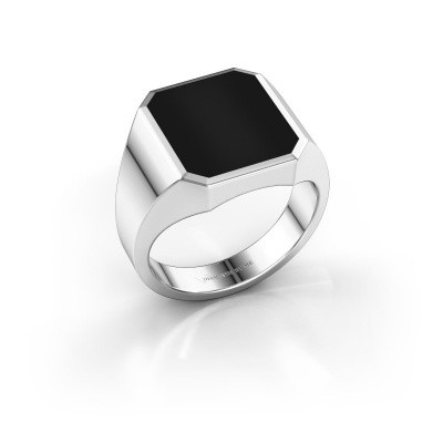Heavy White Gold 14x12 Mm Onyx Signet Ring Lars 3 Diamondsbyme