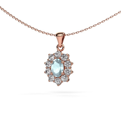 Rose gold aquamarine pendants 