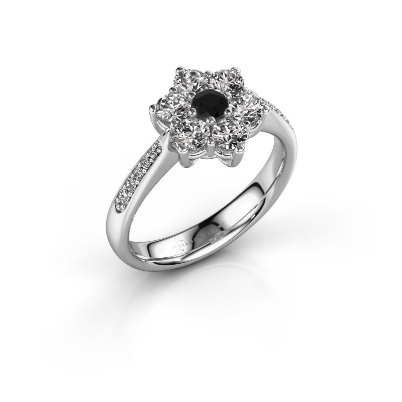 engagement rings with black diamonds on the side