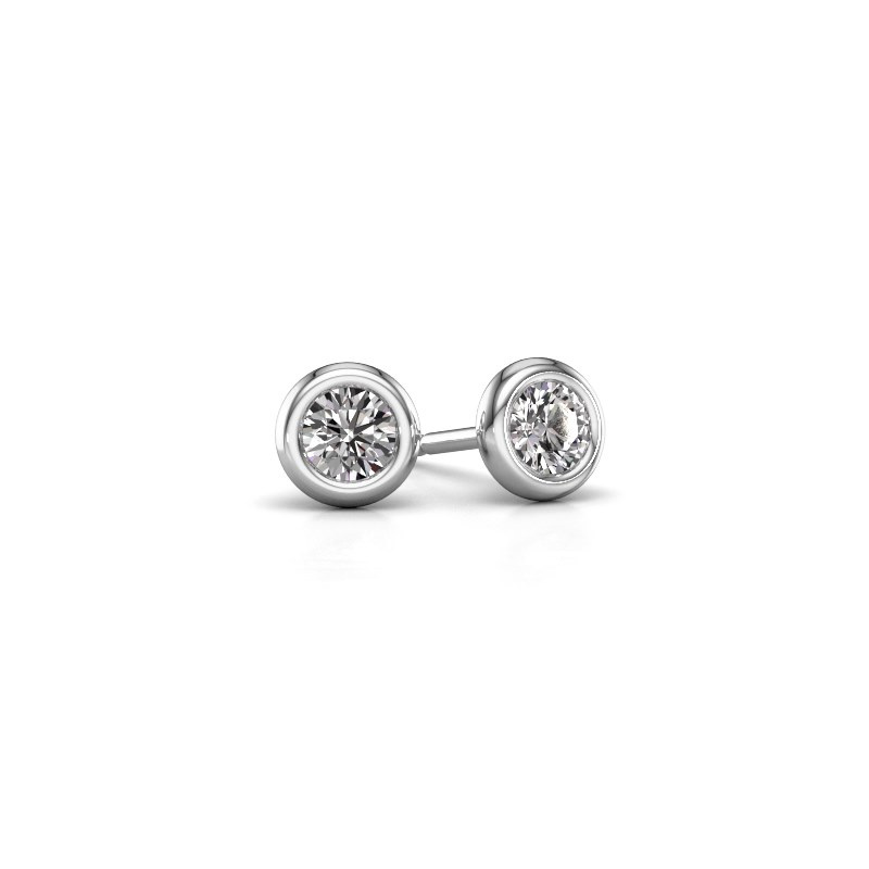 Runde rund Lieke RND Ohrsteckers Weißgold mit Diamant DiamondsByMe
